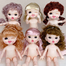 Load image into Gallery viewer, New 16cm BJD Doll 13 Jointed Dolls Cute Angry Wink Face Short Hair Doll with Shoes Nude Body for Girls DIY Toys

