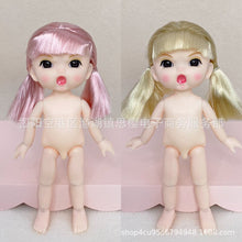 Load image into Gallery viewer, New 16cm BJD Doll 13 Jointed Dolls Cute Angry Wink Face Short Hair Doll with Shoes Nude Body for Girls DIY Toys
