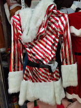 Load image into Gallery viewer, Christmas Dress Women Christmas Costume For Adult Striped Velvet Fur Dresses Hooded Sexy Female Santa Claus Costume
