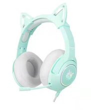 Load image into Gallery viewer, LED Cat Ear Gaming Headphones Pink Headset 7.1 Stereo Sound Removable Cat Ear Wired Gaming Headsets With Mic
