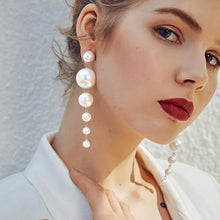 Load image into Gallery viewer, New Fashion Elegant Pearl Long Earrings Style Large Imitation Pearl Pendant Earrings Suitable For Wedding Party Gifts Brincos
