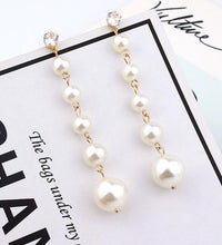 Load image into Gallery viewer, New Fashion Elegant Pearl Long Earrings Style Large Imitation Pearl Pendant Earrings Suitable For Wedding Party Gifts Brincos
