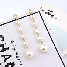 Load image into Gallery viewer, New Fashion Elegant Pearl Long Earrings Style Large Imitation Pearl Pendant Earrings Suitable For Wedding Party Gifts Brincos
