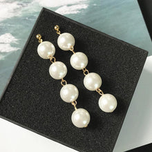 Load image into Gallery viewer, New Fashion Elegant Pearl Long Earrings Style Large Imitation Pearl Pendant Earrings Suitable For Wedding Party Gifts Brincos
