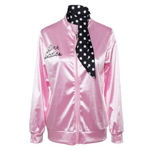 Load image into Gallery viewer, Fashion Grease Costume Kids Girls Pink Ladies Costume Retro Jacket Coat Cheerleader Adult Women Autumn Halloween Costumes
