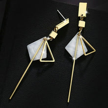 Load image into Gallery viewer, New Korean Black Acrylic Drop Earrings For Women Punk Jewelry Vintage Statement Metal Crystal Dangle Hanging Earring Asymmetric
