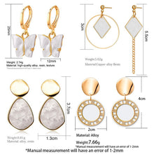 Load image into Gallery viewer, New Korean Statement Earrings for women White Cute Arcylic Geometric Dangle Drop Earings Brincos  Trend Fashion Jewelry
