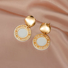 Load image into Gallery viewer, New Korean Statement Earrings for women White Cute Arcylic Geometric Dangle Drop Earings Brincos  Trend Fashion Jewelry
