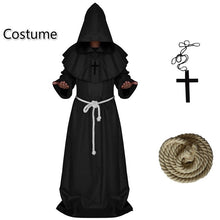 Load image into Gallery viewer, Plague Doctor Cosplay Costume Medieval Hooded Robe Steampunk Terror Mask Hat Adult Halloween Party Role Play Size S-XL
