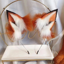 Load image into Gallery viewer, New Red Fox Anime Beast Ear Beast Tail Wolf Ear Cat Ear Fox Ear Headband Custom COSPLAY Hand Made Lolita LOL Golden Fox Ear
