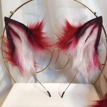 Load image into Gallery viewer, New Red Fox Anime Beast Ear Beast Tail Wolf Ear Cat Ear Fox Ear Headband Custom COSPLAY Hand Made Lolita LOL Golden Fox Ear
