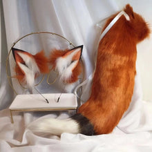 Load image into Gallery viewer, New Red Fox Anime Beast Ear Beast Tail Wolf Ear Cat Ear Fox Ear Headband Custom COSPLAY Hand Made Lolita LOL Golden Fox Ear
