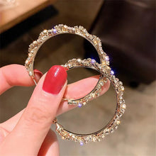 Load image into Gallery viewer, Simple Fashion Trend Round Black Rhinestone Hoop Earrings Geometric Earrings Women Elegant Exquisite Jewelry Gifts Wholesale
