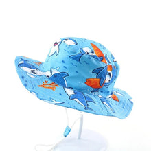 Load image into Gallery viewer, Summer Baby Bucket Hat UV Protection Boys Cap Children Panama Outdoor Beach Girls Sun Hat Cartoon Infant Fisherman Cap
