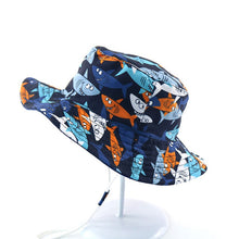 Load image into Gallery viewer, Summer Baby Bucket Hat UV Protection Boys Cap Children Panama Outdoor Beach Girls Sun Hat Cartoon Infant Fisherman Cap
