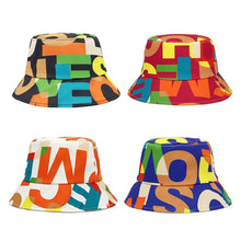 Load image into Gallery viewer, Summer Letter Print Cotton Bucket Hats for Women Men Outdoor Sun Protection Fisherman Cap Hip Hop Lady Fashion Panama Hat
