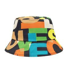 Load image into Gallery viewer, Summer Letter Print Cotton Bucket Hats for Women Men Outdoor Sun Protection Fisherman Cap Hip Hop Lady Fashion Panama Hat
