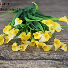 Load image into Gallery viewer, Beautiful 25 heads/bouquet mini artificial calla with leaf plastic fake lily Aquatic plants home room decoration flower
