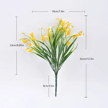 Load image into Gallery viewer, 5pcs 25 heads/bouquet mini artificial calla with leaf plastic fake lily Aquatic plants home room decoration flower
