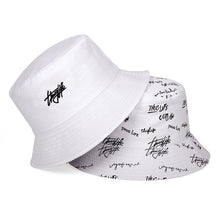 Load image into Gallery viewer, New double-sided fisherman hat fashion summer ladies sun hat tide letter printing wild basin hat hip hop bucket hat General
