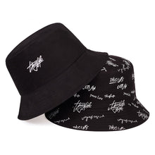 Load image into Gallery viewer, New double-sided fisherman hat fashion summer ladies sun hat tide letter printing wild basin hat hip hop bucket hat General
