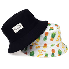 Load image into Gallery viewer, New double-sided fisherman hat fashion summer ladies sun hat tide letter printing wild basin hat hip hop bucket hat General
