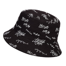 Load image into Gallery viewer, New double-sided fisherman hat fashion summer ladies sun hat tide letter printing wild basin hat hip hop bucket hat General
