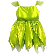 Load image into Gallery viewer, Christmas Fairy Tinkerbell Princess Dress for Girls Party Inspired Green  Ball Gown Costumes with Wings Sets
