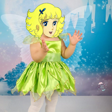Load image into Gallery viewer, Christmas Fairy Tinkerbell Princess Dress for Girls Party Inspired Green  Ball Gown Costumes with Wings Sets
