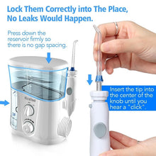 Load image into Gallery viewer, 1000ml Electric Oral Irrigator Teeth Cleaner Care Dental Flosser SPA Water Flosser with Adjustable Pressure+ 7 Pcs Jet
