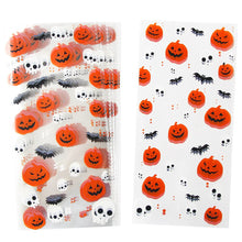 Load image into Gallery viewer, 50PCS Halloween Candy Bags Bat/Pumpkin Cartoon Cookies Bag Transprant Plastic Bag Gift Packaging For Party Supplies

