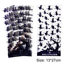 Load image into Gallery viewer, 50PCS Halloween Candy Bags Bat/Pumpkin Cartoon Cookies Bag Transprant Plastic Bag Gift Packaging For Party Supplies
