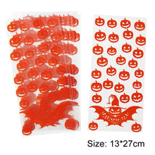Load image into Gallery viewer, 50PCS Halloween Candy Bags Bat/Pumpkin Cartoon Cookies Bag Transprant Plastic Bag Gift Packaging For Party Supplies
