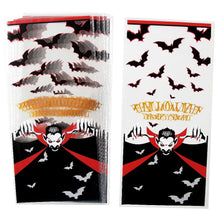 Load image into Gallery viewer, 50PCS Halloween Candy Bags Bat/Pumpkin Cartoon Cookies Bag Transprant Plastic Bag Gift Packaging For Party Supplies
