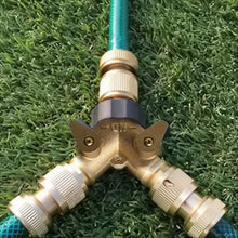 Load image into Gallery viewer, Brass Manifold 3/4" Tap Splitter Brass Manifold Double-Way Washing Machine Hose Connector Y-Type Water Separator
