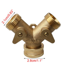Load image into Gallery viewer, Brass Manifold 3/4" Tap Splitter Brass Manifold Double-Way Washing Machine Hose Connector Y-Type Water Separator
