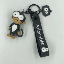 Load image into Gallery viewer, Cartoon Key Chain PVC Zebra Giraffe Funny Toy Keychain Car Key Ring Birthday Gifts For Children
