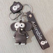 Load image into Gallery viewer, Cartoon Key Chain PVC Zebra Giraffe Funny Toy Keychain Car Key Ring Birthday Gifts For Children
