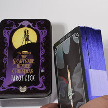Load image into Gallery viewer, Nightmares Before Christmas Lucid Dreams Beginners Del Toro Tarot in Tin Metal Box 78 Cards Gilded Edge Paper Guidebook
