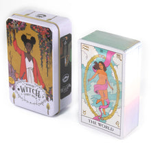 Load image into Gallery viewer, Nightmares Before Christmas Lucid Dreams Beginners Del Toro Tarot in Tin Metal Box 78 Cards Gilded Edge Paper Guidebook
