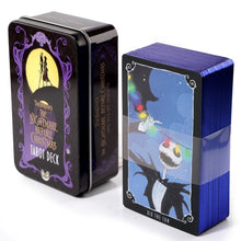 Load image into Gallery viewer, Nightmares Before Christmas Lucid Dreams Beginners Del Toro Tarot in Tin Metal Box 78 Cards Gilded Edge Paper Guidebook
