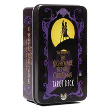Load image into Gallery viewer, Nightmares Before Christmas Lucid Dreams Beginners Del Toro Tarot in Tin Metal Box 78 Cards Gilded Edge Paper Guidebook

