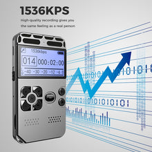 Load image into Gallery viewer, Noise Reduction Digital Voice Recorder Activated MP3 Player USB Charging Lossless Dictaphone LED Display  Recording Dictaphone

