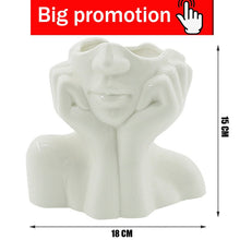 Load image into Gallery viewer, Nordic Style Flower Vase Women Body Half Face Flower Pot Vase Ceramic Art Crafts Bedroom Living Room Desktop Decoration
