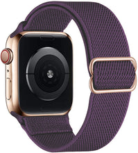 Load image into Gallery viewer, Nylon strap for apple watch band 44 mm 40mm 41mm 45mm Adjustable Elastic solo loop belt bracelet apple watch series 7 6 se 5 4 3
