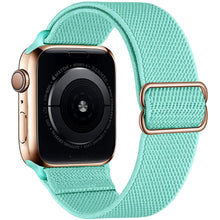 Load image into Gallery viewer, Nylon strap for apple watch band 44 mm 40mm 41mm 45mm Adjustable Elastic solo loop belt bracelet apple watch series 7 6 se 5 4 3
