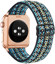 Load image into Gallery viewer, Nylon strap for apple watch band 44 mm 40mm 41mm 45mm Adjustable Elastic solo loop belt bracelet apple watch series 7 6 se 5 4 3
