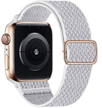 Load image into Gallery viewer, Nylon strap for apple watch band 44 mm 40mm 41mm 45mm Adjustable Elastic solo loop belt bracelet apple watch series 7 6 se 5 4 3
