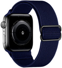 Load image into Gallery viewer, Nylon strap for apple watch band 44 mm 40mm 41mm 45mm Adjustable Elastic solo loop belt bracelet apple watch series 7 6 se 5 4 3
