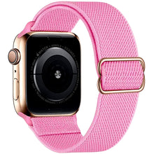 Load image into Gallery viewer, Nylon strap for apple watch band 44 mm 40mm 41mm 45mm Adjustable Elastic solo loop belt bracelet apple watch series 7 6 se 5 4 3
